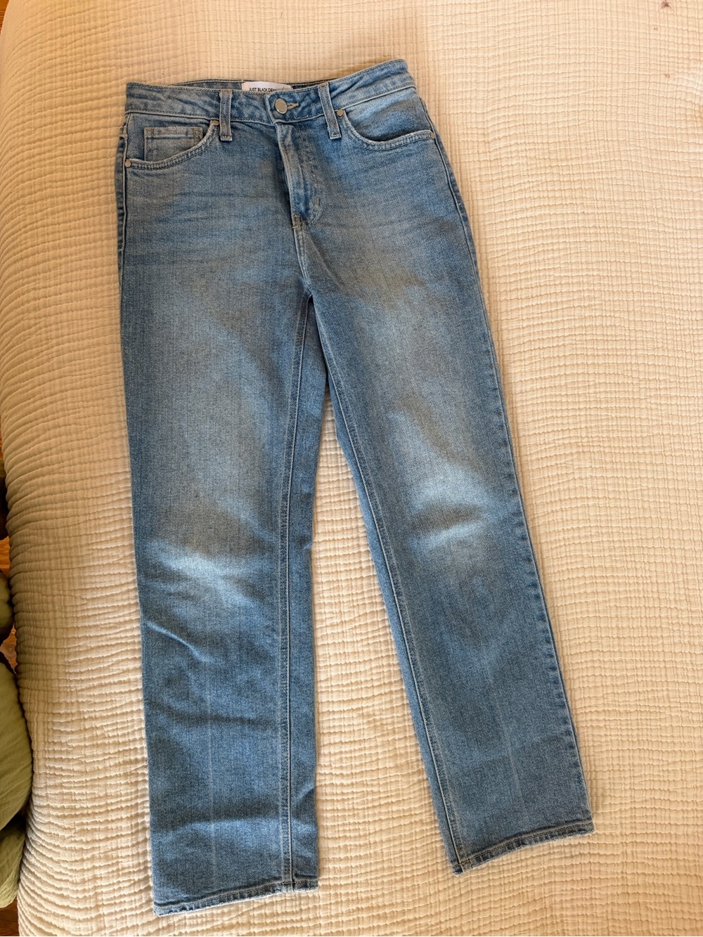 Just Black Light Blue Cropped Straight Jeans - Picture 3 of 5